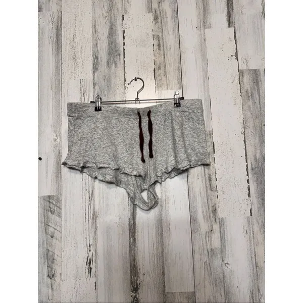 Victoria’s Secret PINK Sleep Shorts Women’s Large Gray Ruffle Hem Lounge Pajama - Image 2