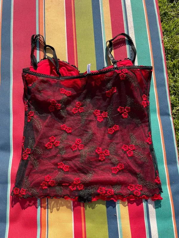Vintage corset top Red Size 36 C - Image 2
