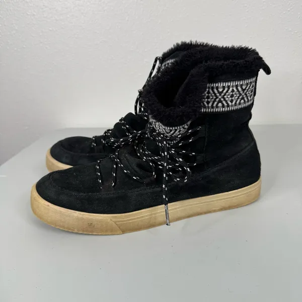 Toms Black‎ Lace Up Winter Shoes Size 9.5 - Image 3