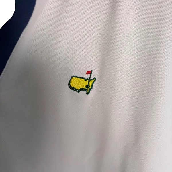 Masters Peter Millar Womens XL Golf Polo Shirt White Navy V-Neck BP19T195-001 - Image 3