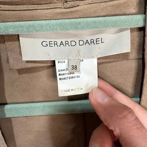 GERARD DAREL GOAT Suede Jacket‎ Longline Coat 38 - Image 8