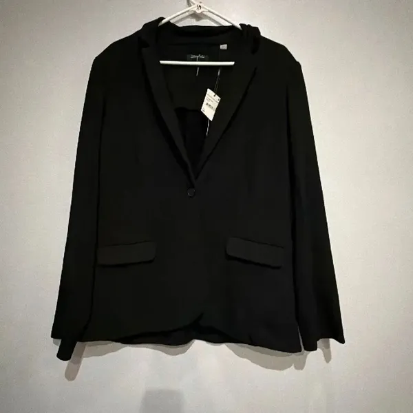 Tahari Women’s XL Black Stretch One-Button Blazer Jacket NWT Career Workwear NEW - Image 2