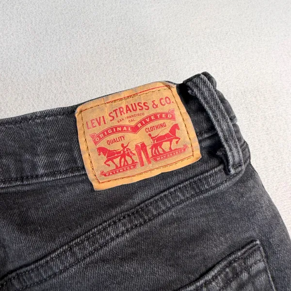 Levis Ribcage Straight Ankle Jeans Womens 28 Faded Black High Rise Button Fly - Image 2