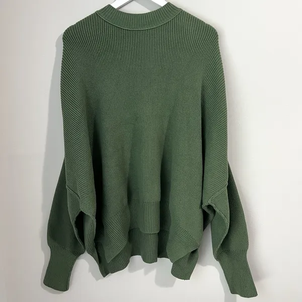 Free People Easy Street Tunic Sweater Size Small Sea Garden Green Oversized Boho - Image 2