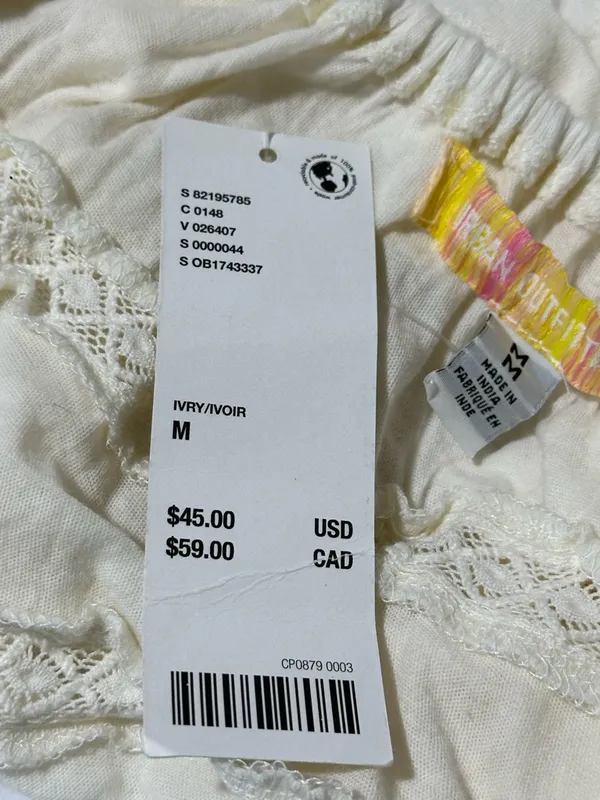 Urban Outfitters Kimchi Blue Nia BabyDoll Top size Medium color Ivory NWT - Image 12