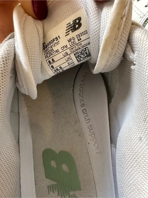 New Balance 550 White Green Sneakers Men’s 6.5 Women’s 8 - Image 4