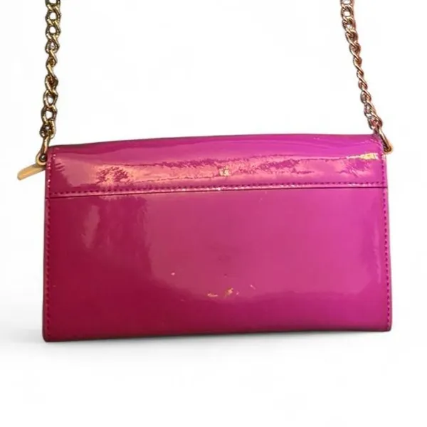 Kate Spade New York Pink Patent Leather Envelope Crossbody Clutch Chain Strap - Image 7
