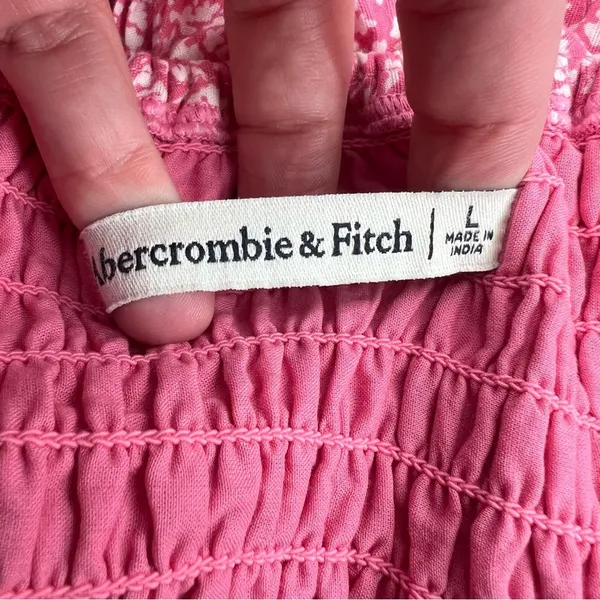 Abercrombie & Fitch‎ cotton floral puff sleeve dress sz L - Image 3