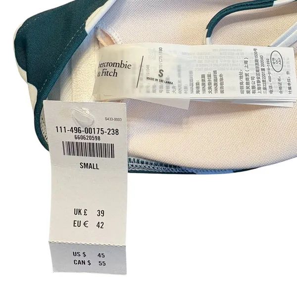Abercrombie & Fitch NWT‎ Abstract O-Ring Halter Bandeau Bikini Top Small NEW - Image 4