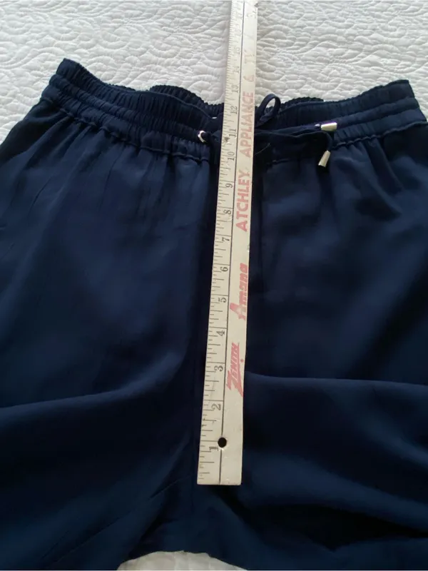 Croft & Barrow Navy Drawstring Wide-Leg Flowy Lightweight Pants Coastal Size S - Image 7