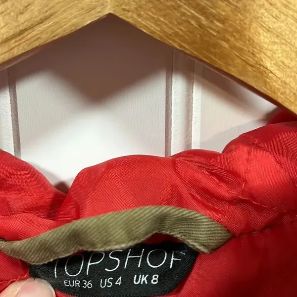 Top shop tan hooded full zip cargo coat - Image 3