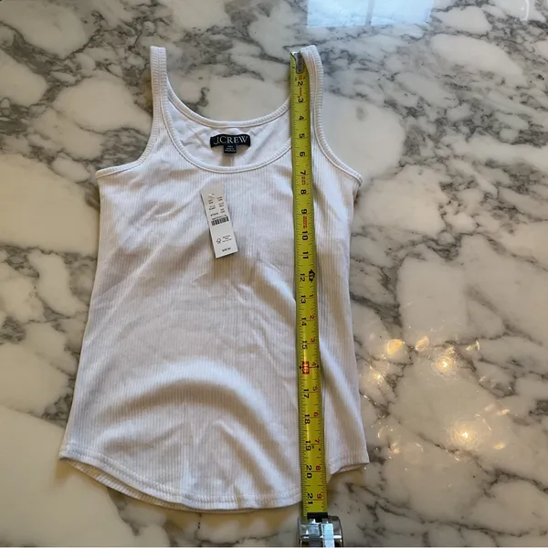 NWT J crew Vintage rib shelf-bra tank top white ribbed Sz XXS - Image 7