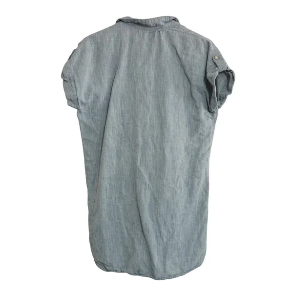 Zara Women's Blue‎ Denim Chambray Mini Dress Short Sleeve Casual Summer - Image 4