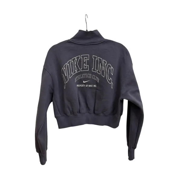Nike Sportswear Phoenix Fleece 1/2-Zip Crop Sweatshirt Purple White Size Small - Image 2