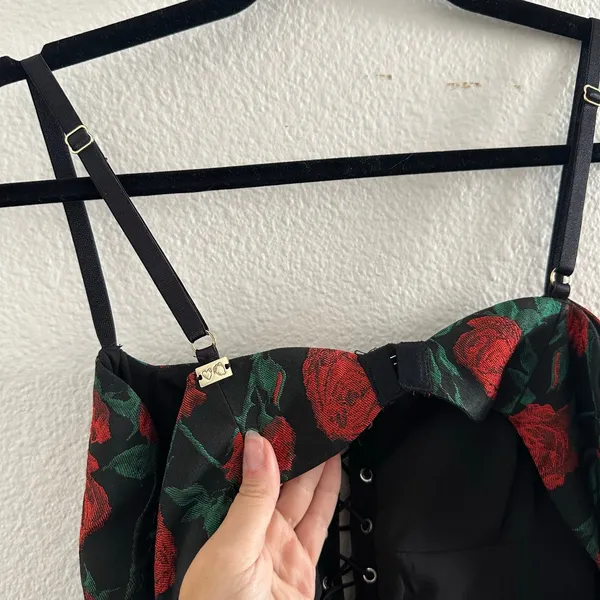 For Love and Lemons Victoria's Secret Floral Viviene Corset Mini Dress Medium - Image 3