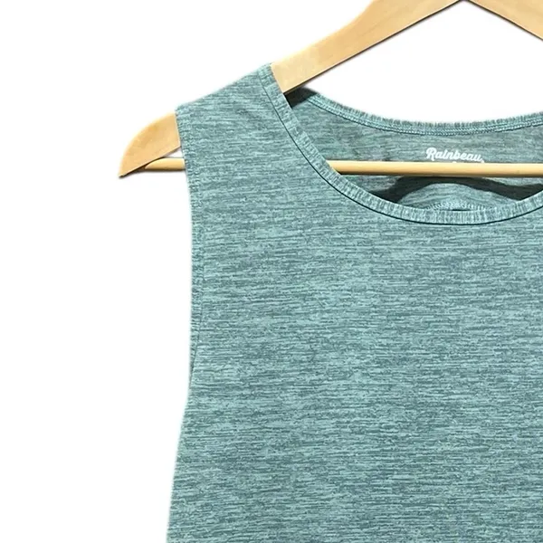 Rainbeau Heathered Green Boxy Soft Tank Top‎ Size Large - Image 3