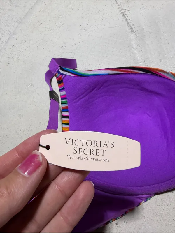 Victoria’s Secret NWT Multicolor Striped Plunge bra 36B - Image 8