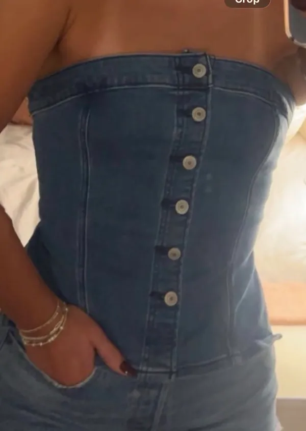 American eagle denim top - Image 4
