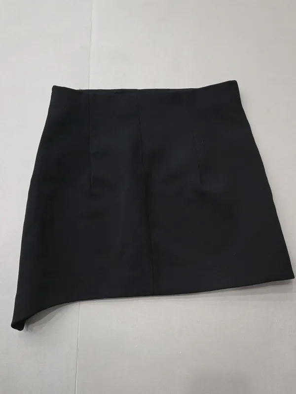 Zara Black Mini Skirt With Asymmetrical Cutout Size S - Image 2