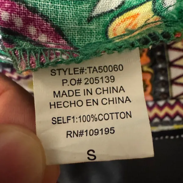 2073 |‎ It Girl African Dashiki Print Cotton Festival Top Green Womens Small - Image 6