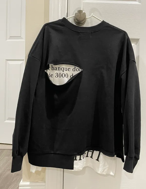 Graphic Black Oversized Crewneck Sweatshirt - Image 2