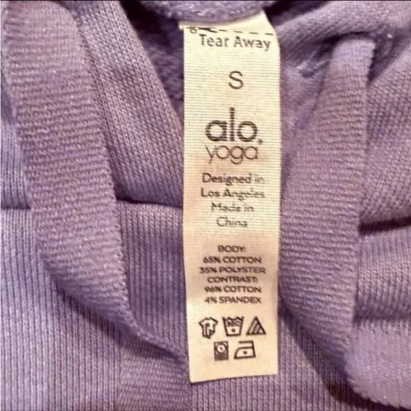Alo Yoga Interval Microfleece Pullover Hoodie in Blue Moon Size S EUC - Image 4