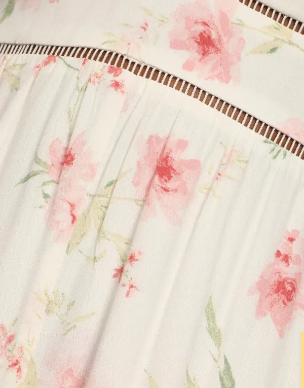New With Tags Lulu’s Darling Blooms Ivory Floral Print Wide-Leg Jumpsuit XS - Image 5