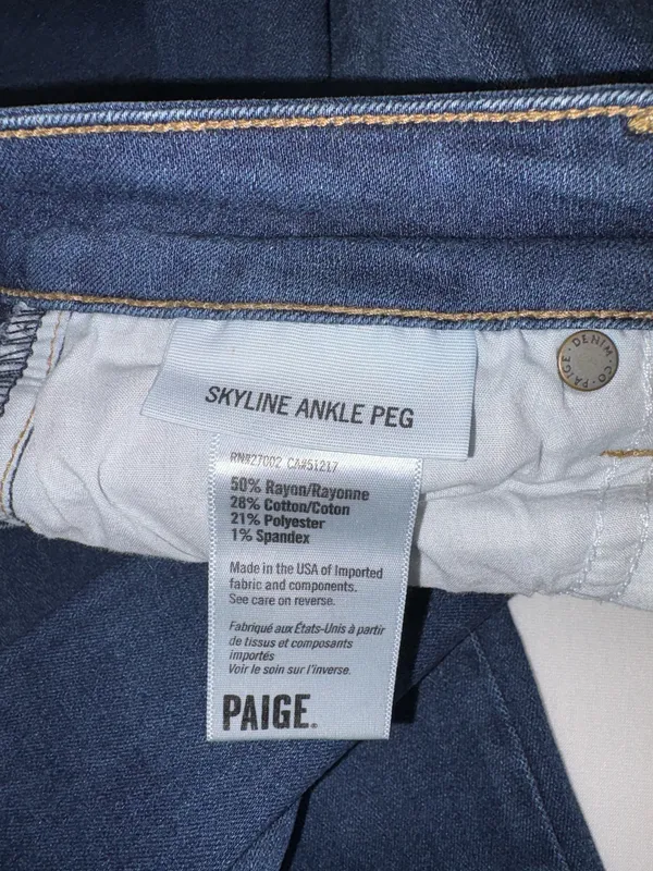 PAIGE jeans Skyline Ankle Peg style skinny ankle fit button/zip Size 25 - Image 5