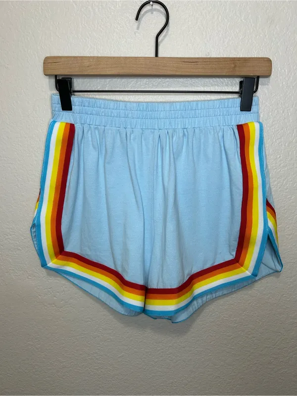 Baby Blue Rainbow Pride Halter + Shorts Set XS–M Cotton Blend - Image 8