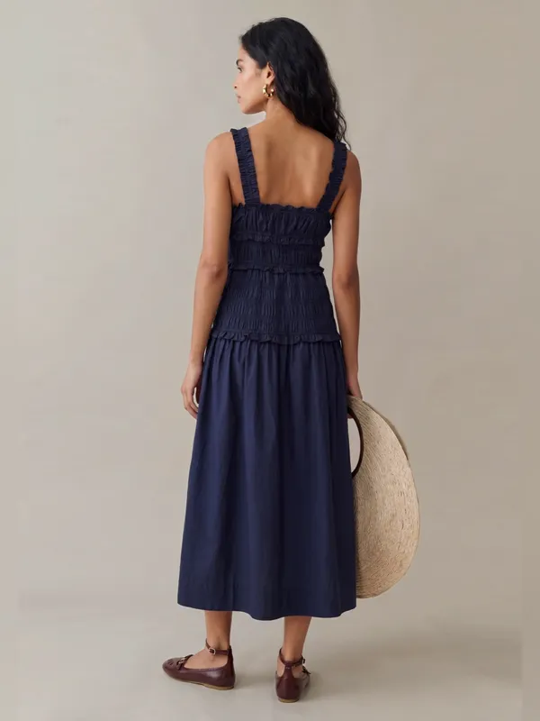 NWT Few Moda o.p.t Freya Dress size XL Navy Blue midi lace cotton - Image 2