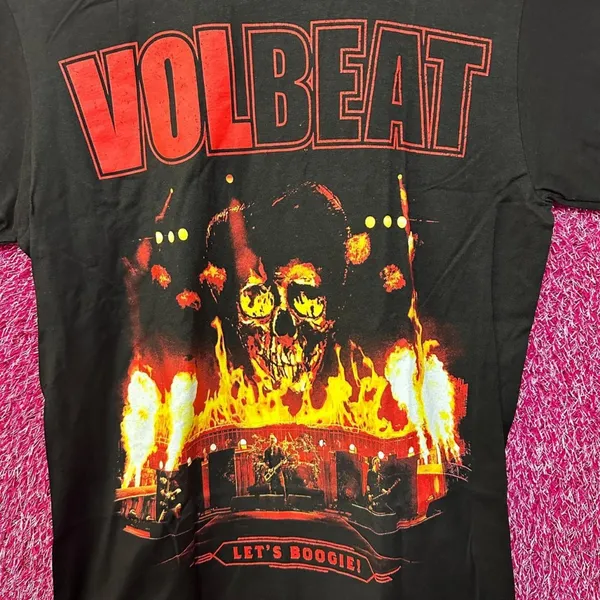 Volbeat Lets Boogie Live at Telia Parken Groove Metal Tee Medium - Image 2