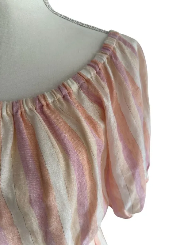 POOKIE & SEBASTIAN Striped Linen Blend Dress Size L - Image 4