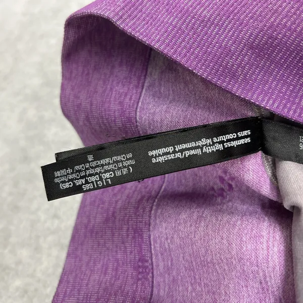 Victoria's Secret PINK Size L Sports Bra Purple Ombre Logo Racerback Seamless - Image 7