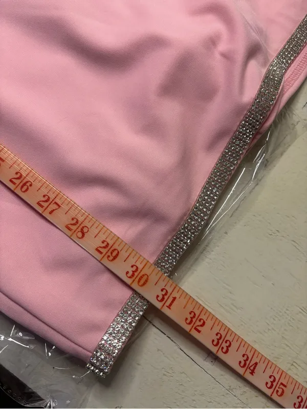 Lulus Glowing Allure Pink Rhinestone Sleeveless Bodycon Mini Dress Medium New - Image 6
