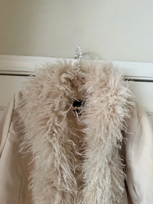 Love Tree Tan Furry Trim Jacket - Image 2