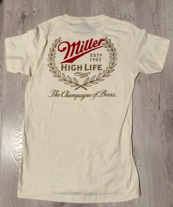 Miller High Life Champagne of Beers Front and Back Print T-Shirt - Image 2
