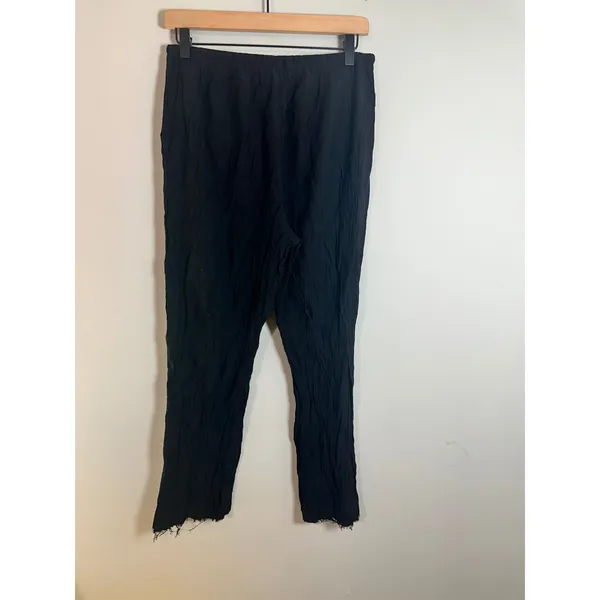 Zara Black Crinkle Textured Wide Leg Relaxed Drawstring Pants Medium - Image 6