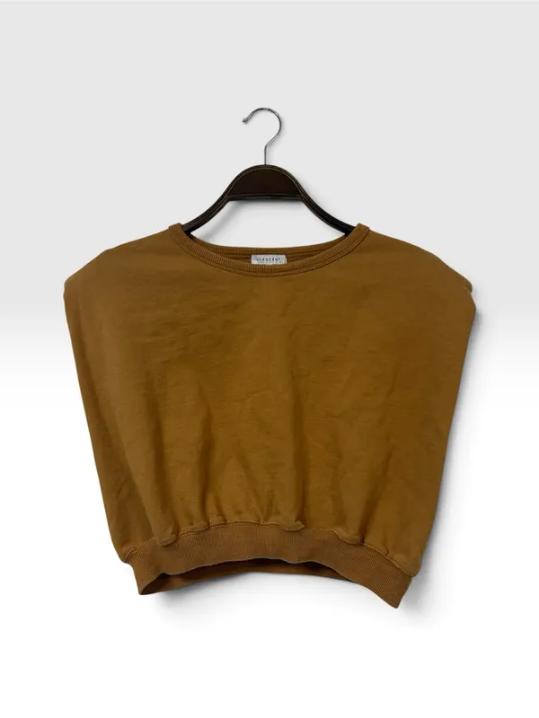 Crescent Cropped Top 
in Caramel - Image 2