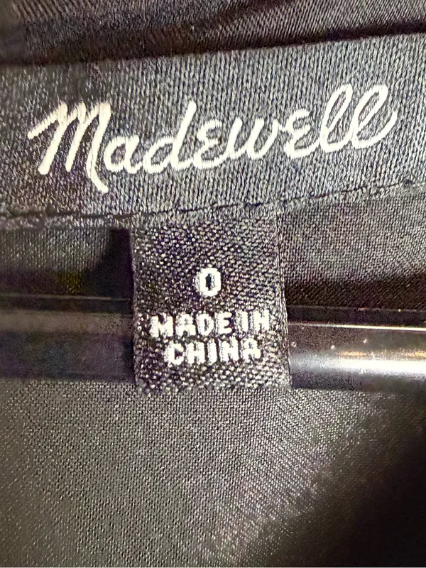 Madewell Black Polka Dot V neck mini dress‎ ruffle sleeve Size 0 - Image 4