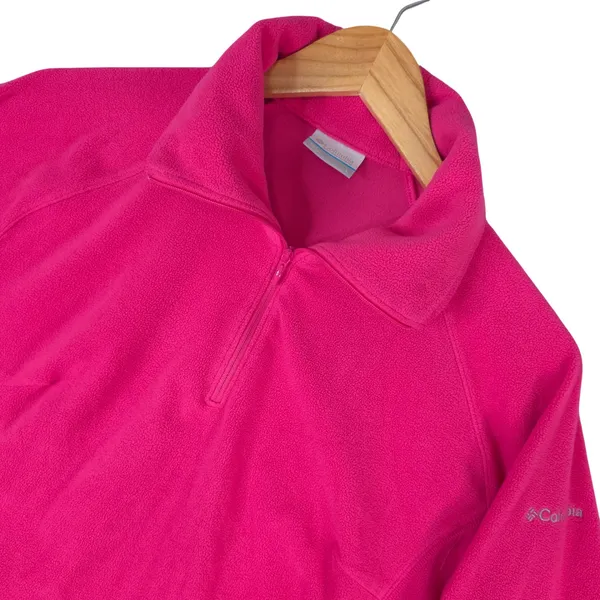 Columbia Sweatshirt Womens L Pink Quarter Zip‎ Fleece Pullover Outdoor Gorpcore - Image 2