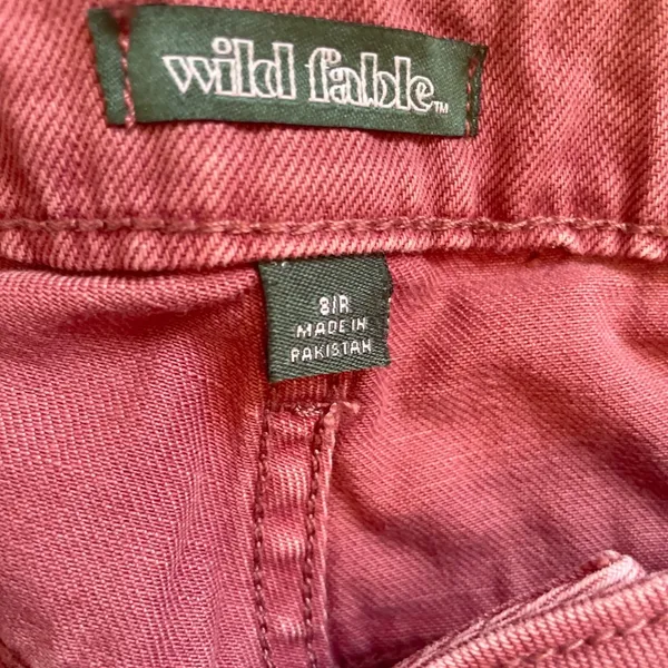 Wild Fable Women Low-Rise Wide Leg Jeans Burgundy Rose 100% Cotton Size 8R NWT - Image 5