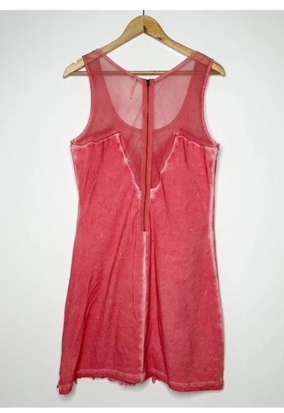 Free People Ice Ice Baby Embellished Sleeveless Mini Dress in Pink Lemonade L - Image 3