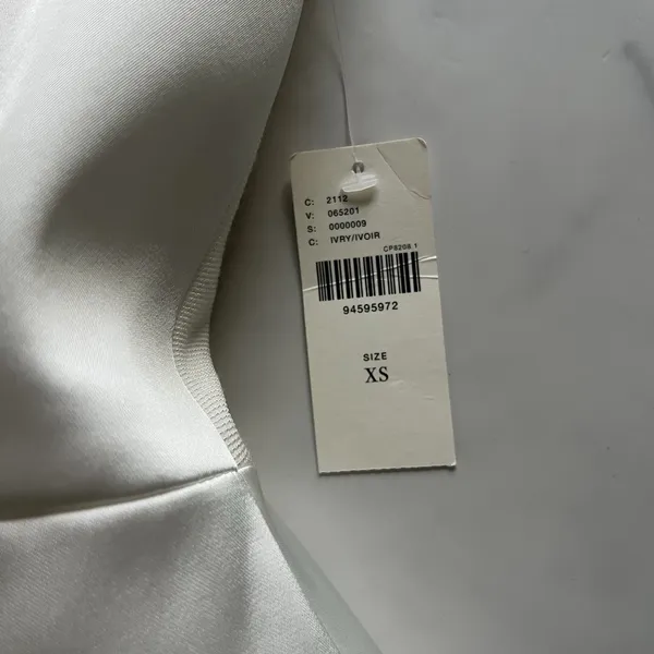 Anthropologie BHLDN Clean Lines Strapless Mini Dress White XS Bridal Wedding - Image 6