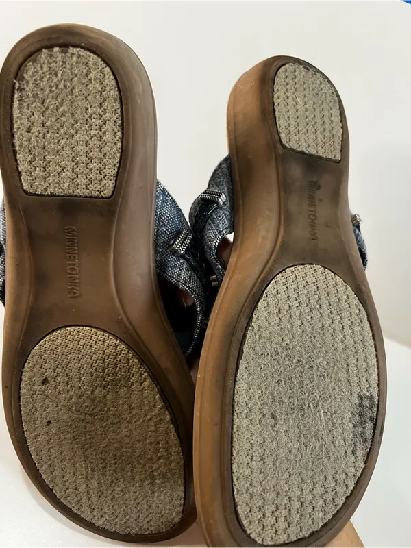 Minnetonka Silverthorne 360 Denim Western Concho Thong Sandals - Image 8