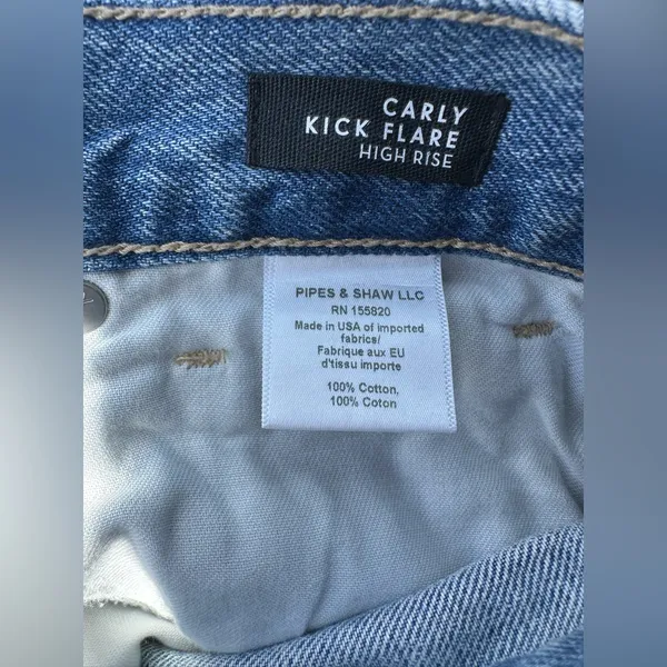 New Veronica Beard Carly Kick-Flare Jean cropped size 29 preowned stone -wash‎ - Image 5