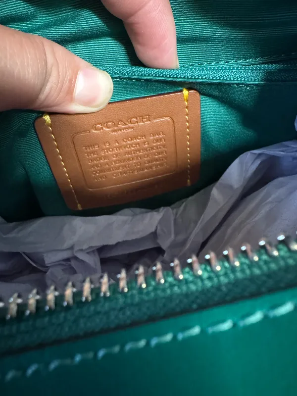 NWT Coach Medium Rowan Satchel Bag In Signature Canvas CV961 Bright Jade - Image 4