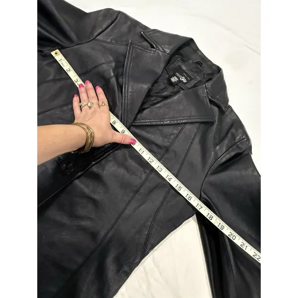 Leather Black Jacket East 5th Size S Vintage 90s - Image 7