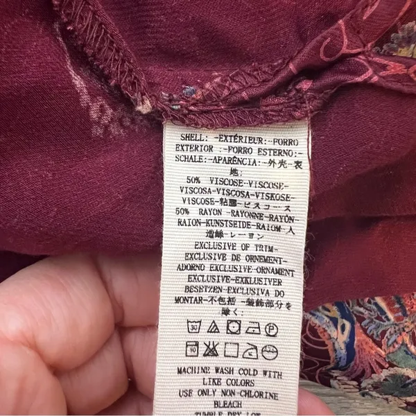 Free people‎ come see about me longline vest duster paisley print sz M - Image 4