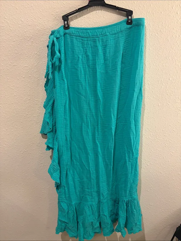 Felicite Teal Ruffle Wrap Maxi and Matching Tube Top - Image 3