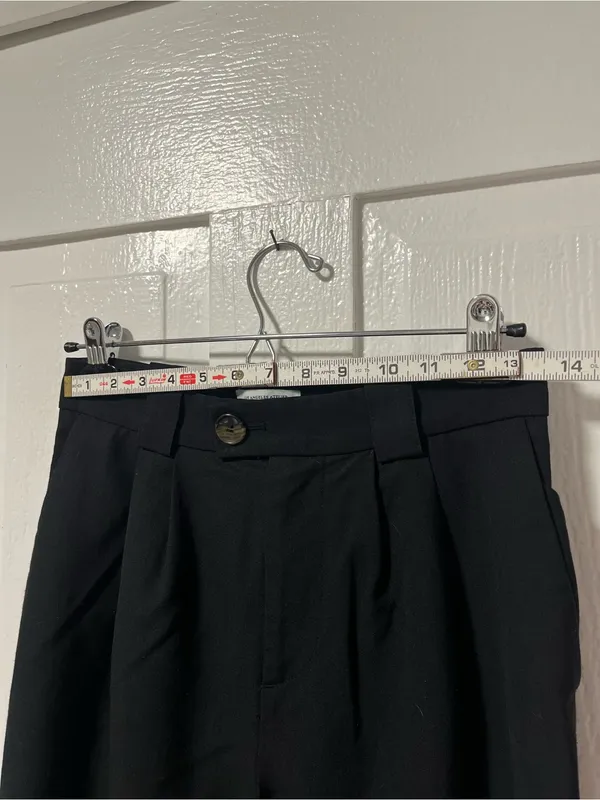 & Other Stories Los Angeles Atelier Wool Blend Pleated Trousers Black US 6 - Image 7
